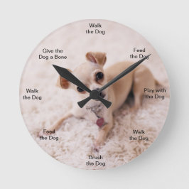 Reloj de pared de tiempo de perro Chihuahua