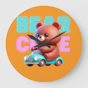 Reloj de pared de tiempo del oso