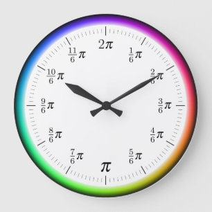 Reloj de pared de tiempo matemático π con círculo 