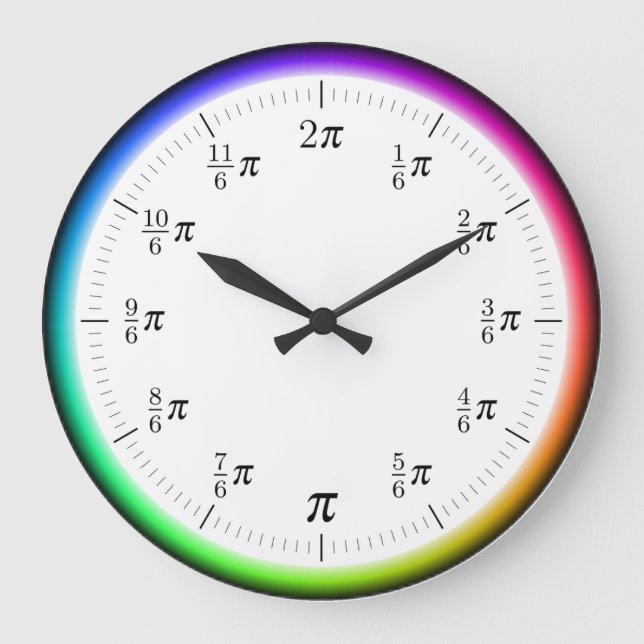 Reloj de pared de tiempo matemático π con círculo  (Anverso)