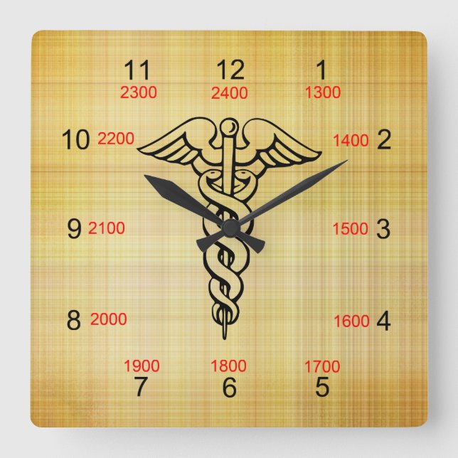 Reloj de pared de tiempo militar de Caduceus (Anverso)