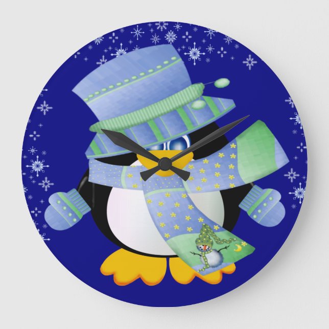 Reloj de pared de tiempo pingüino (Anverso)