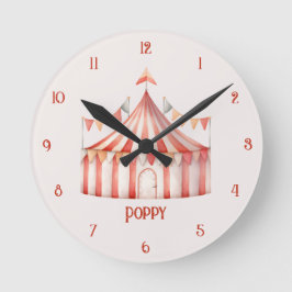 Reloj de pared de tienda de circo rosa divertido p