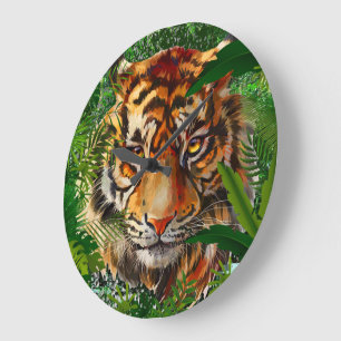 Reloj de pared de tigre de jungla - Reloj de tigre