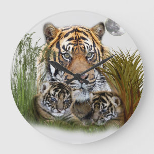 Reloj de pared de tigres y cubos