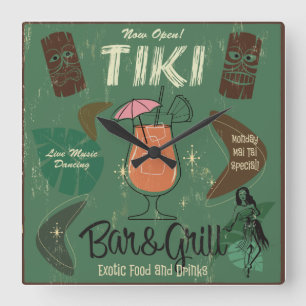 Reloj de pared de Tiki Bar&Grill