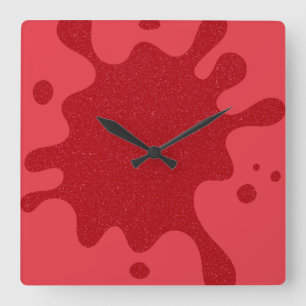 Reloj de pared de tinta roja de tomate personaliza