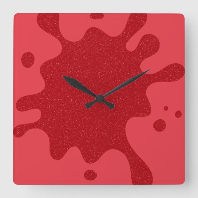 Reloj de pared de tinta roja de tomate personaliza (Anverso)