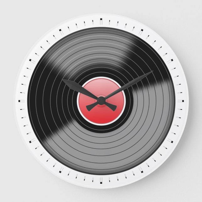 Reloj de pared de tocadiscos de vinilo clásico LP (Anverso)