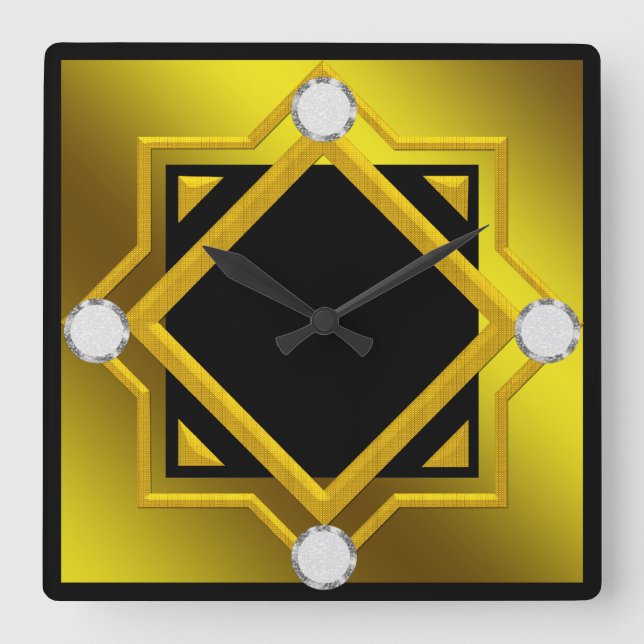 Reloj de pared de tono amarillo negro (Anverso)