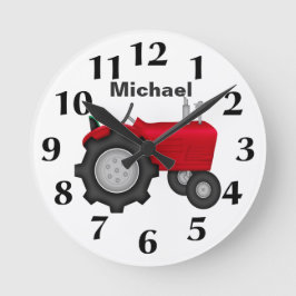Reloj de pared de tracción rojo personalizado