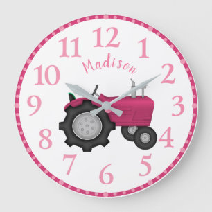 Reloj de pared de tracción rosa personalizado para