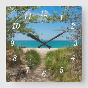 Reloj de pared de tranquilidad del lago Michigan