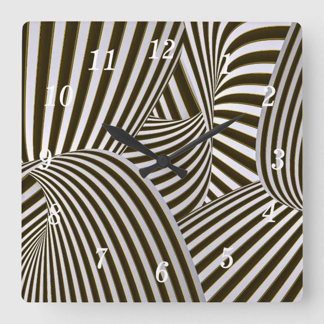 Reloj de pared de trenzas 3D (Anverso)