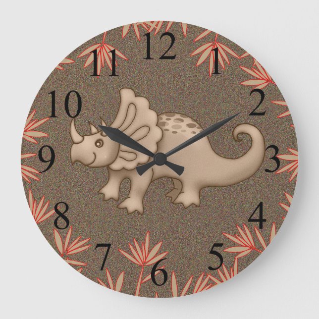 Reloj de pared de Triceratops Dinosaurio para niño (Anverso)