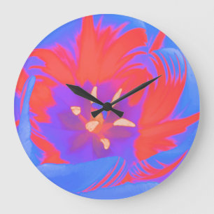 Reloj de pared de tulipán fluorescente
