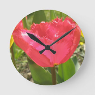Reloj de pared de tulipanes con bordes