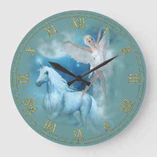 Reloj de pared de Unicorn y Angel Vignette