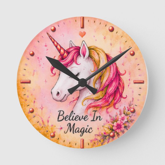 Reloj de pared de unicornio mágico (Anverso)