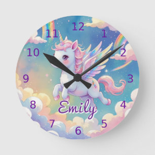Reloj de pared de unicornio - Nombre editable