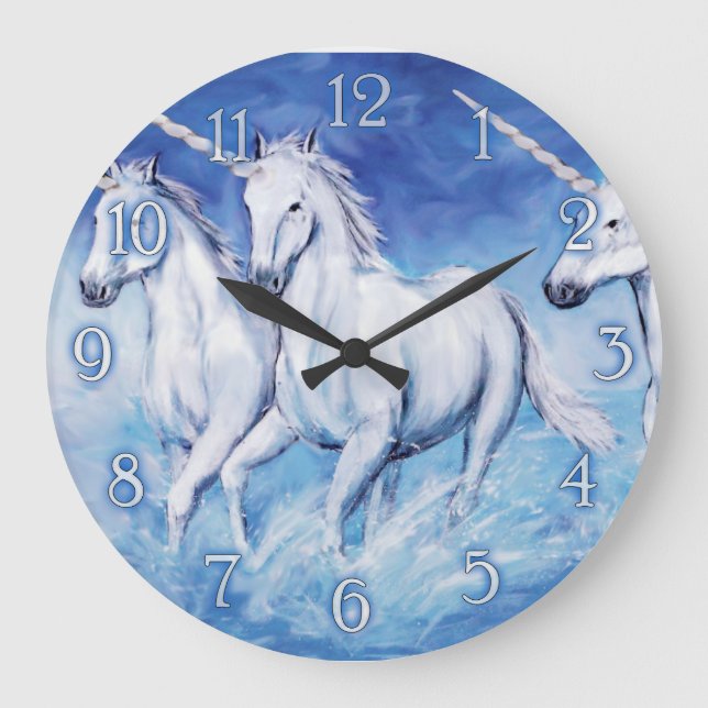 reloj de pared de unicornios lindo (Anverso)