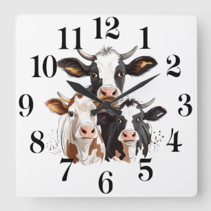 Reloj de pared de vaca