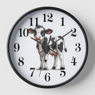 Reloj de pared de vaca