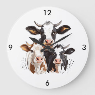 Reloj de pared de vaca