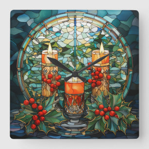 Reloj de pared de velas de vidrio templado