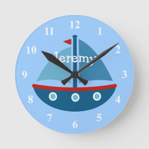 Reloj de pared de velero náutico para niños