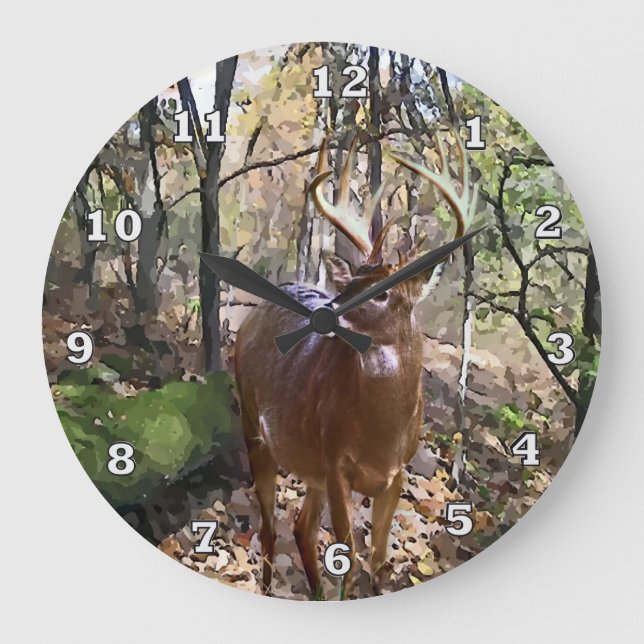 Reloj de pared de venado de Woodland (Anverso)