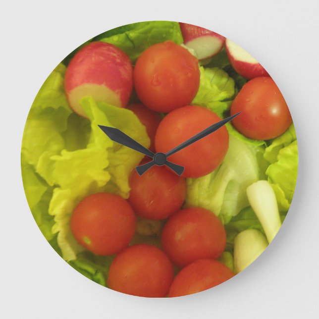Reloj de pared de verduras de ensalada (Anverso)
