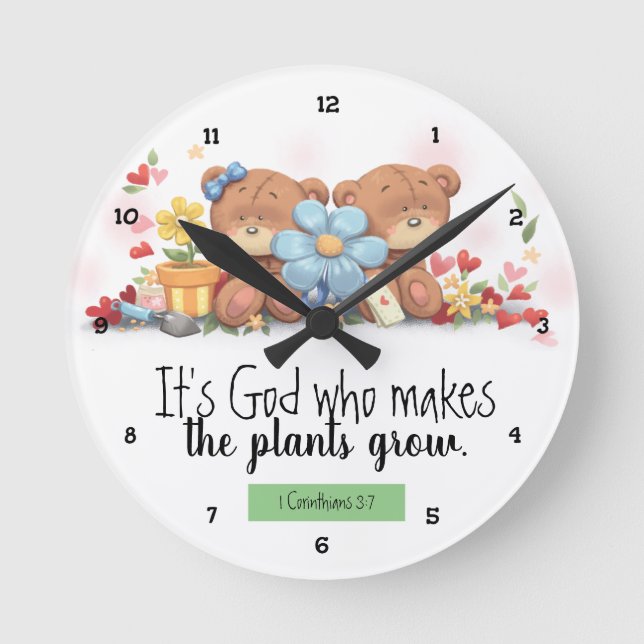 Reloj de pared de verso de la Biblia para niños (Anverso)