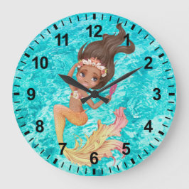 Reloj de pared de vida de sirena