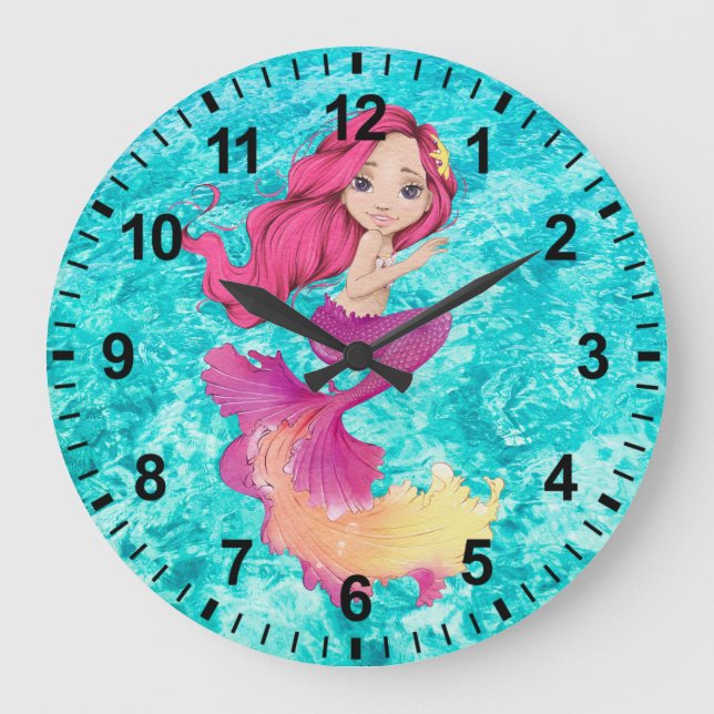 Reloj de pared de vida de sirena (Anverso)