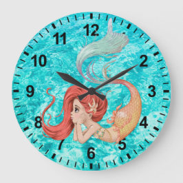 Reloj de pared de vida de sirena