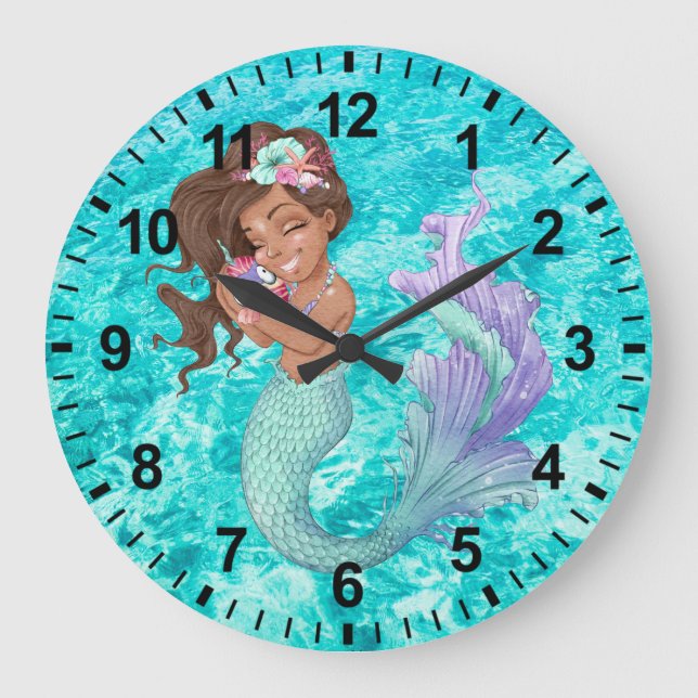Reloj de pared de vida de sirena (Anverso)