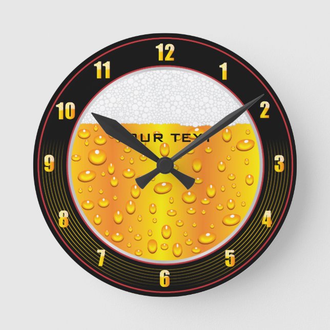 Reloj de pared de vidrio de cerveza (Anverso)