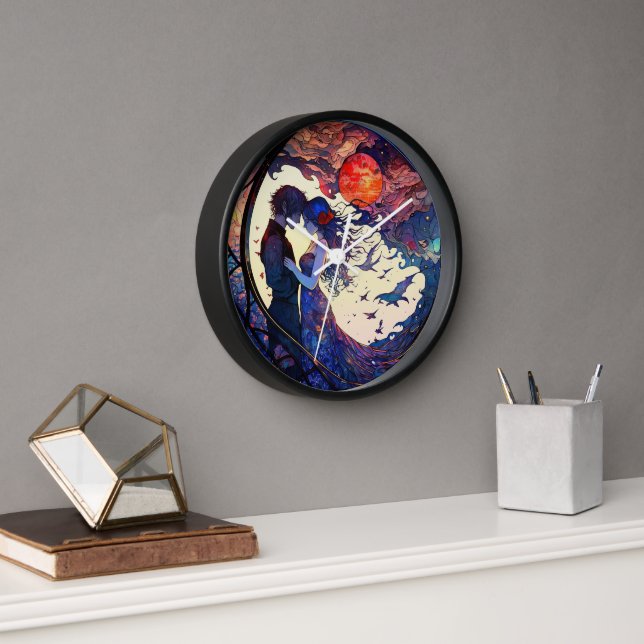 Reloj de pared de vidrio emplomado falso de pareja (Oficina)