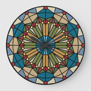 Reloj de pared de vidrio manchado