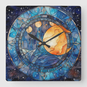 Reloj de pared de vidrio templado celestial