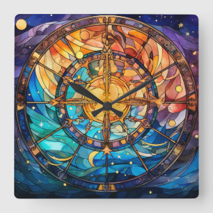 Reloj de pared de vidrio templado celestial