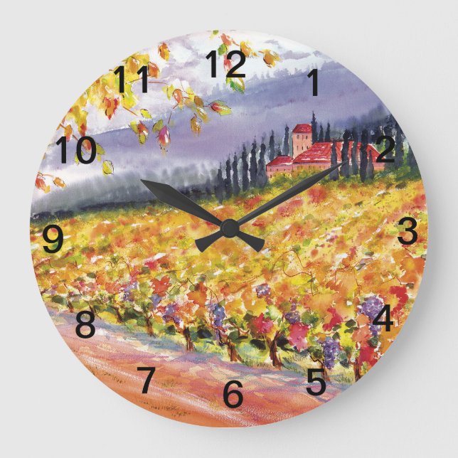 Reloj de pared de viñedos (Anverso)