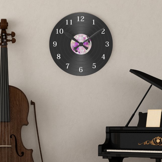 Reloj de pared de vinilo retro disco (Subido por el creador)