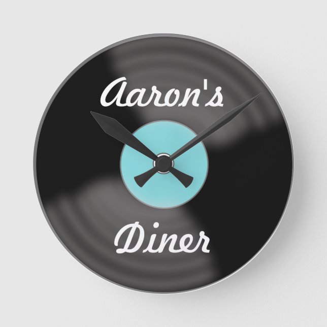 Reloj de pared de vinilo retro personalizado regal (Anverso)