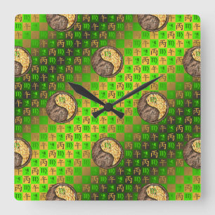 Reloj de pared de Virgo y Caballo de Fuego