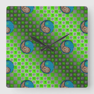 Reloj de pared de Virgo y Conejo de Agua
