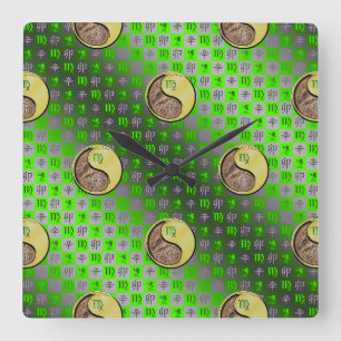 Reloj de pared de Virgo y Conejo de Metal