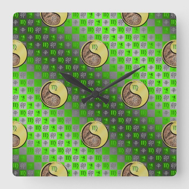 Reloj de pared de Virgo y Conejo de Metal (Anverso)