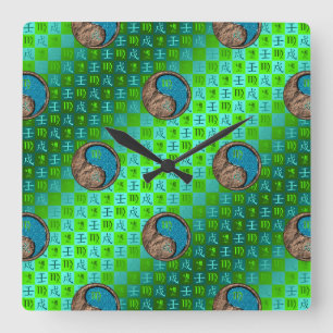 Reloj de pared de Virgo y Perro de Agua